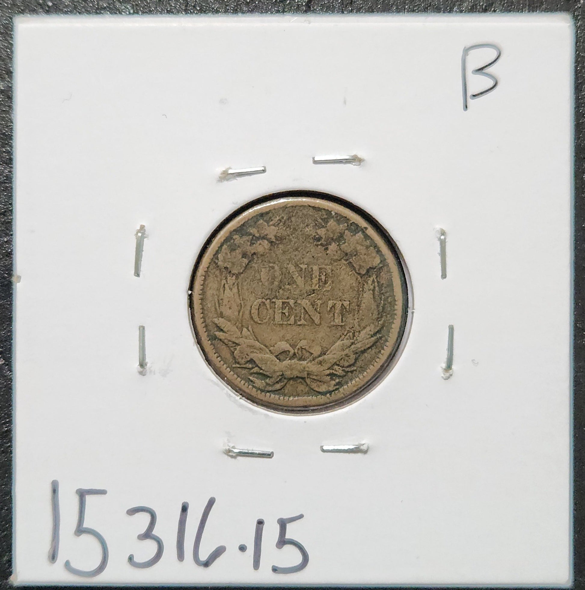 1858 Flying Eagle Cent Small Letters F-15 15316.15 — Reverse