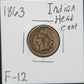 1863 Indian Head Cent F-12 1294.12 — Obverse