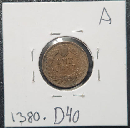 1888 Indian Head Cent XF 1380.D40 — Reverse