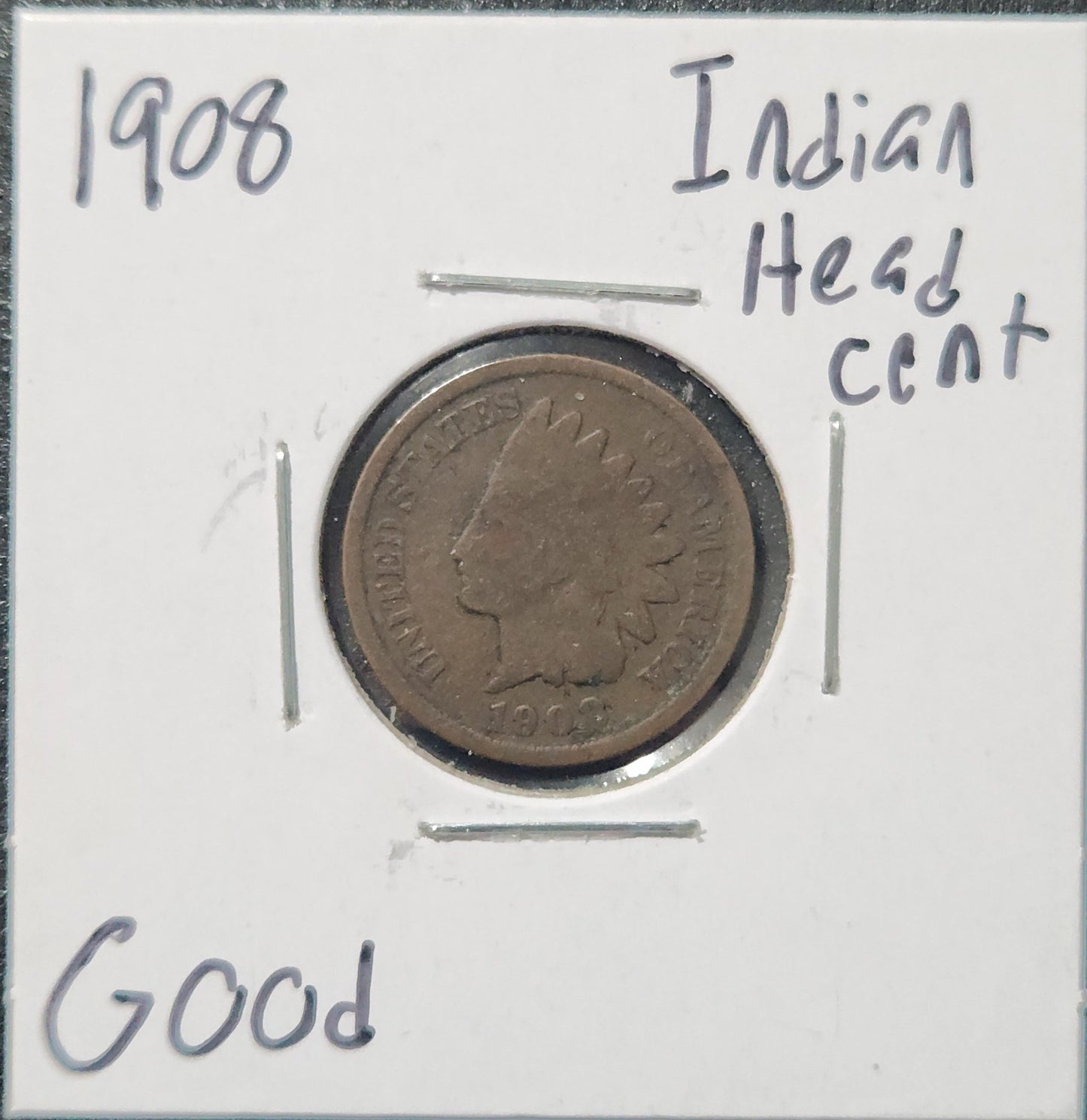1908 Indian Head Cent  Good 1446.D6 — Obverse