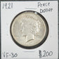 1921 Peace Dollar VF-30 7887.30-A — Obverse