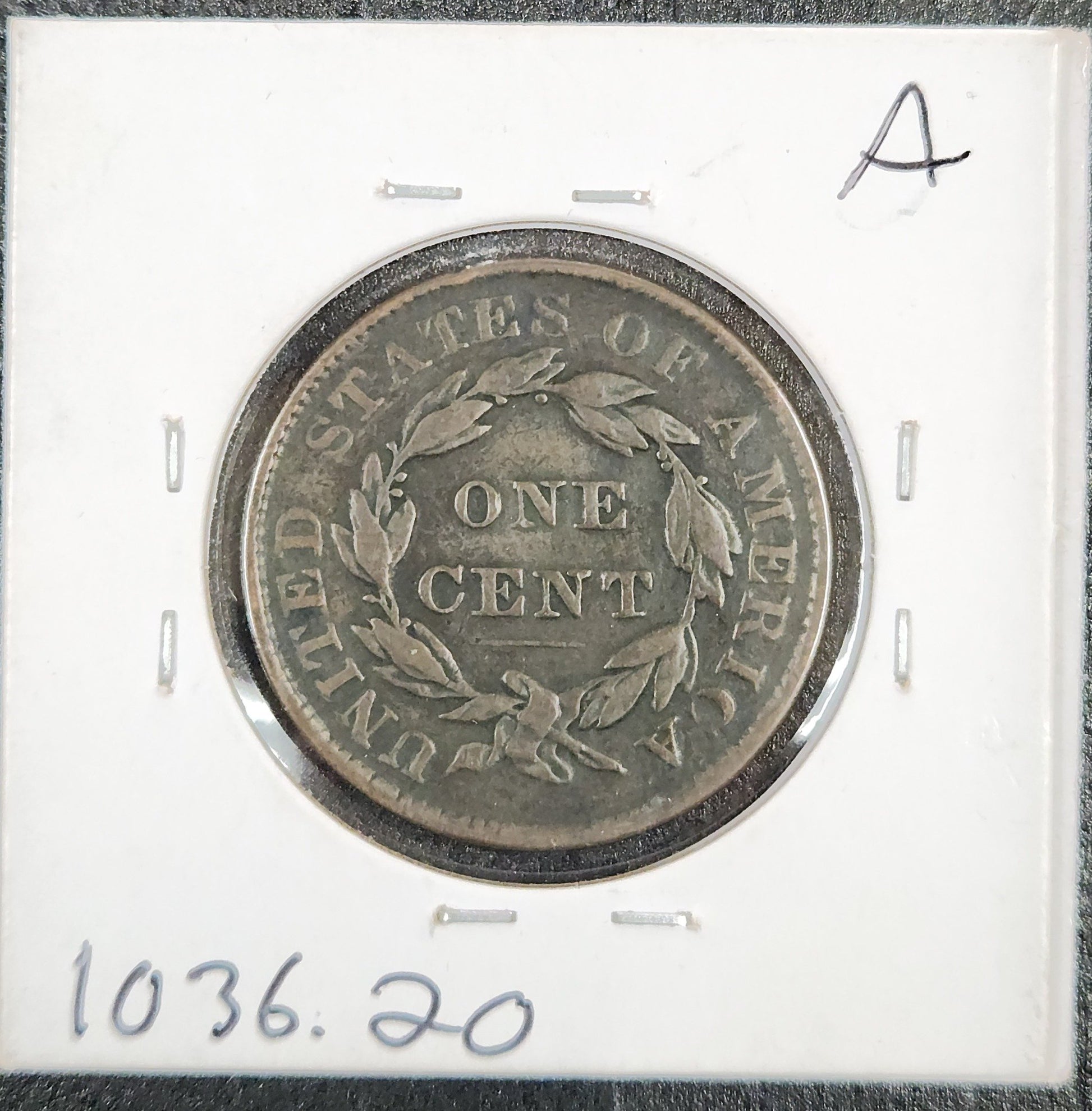 1837 Large Cent Medium Letters VF-20 1036.20-A — Reverse