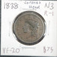 1838 Coronet Head Cent N-3 R-1 VF-20 80743.20-A — Obverse