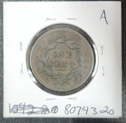 1838 Coronet Head Cent N-3 R-1 VF-20 80743.20-A — Reverse