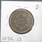 1837 Coronet Head Large Cent Medium Letters F-15 1036.15-B — Reverse