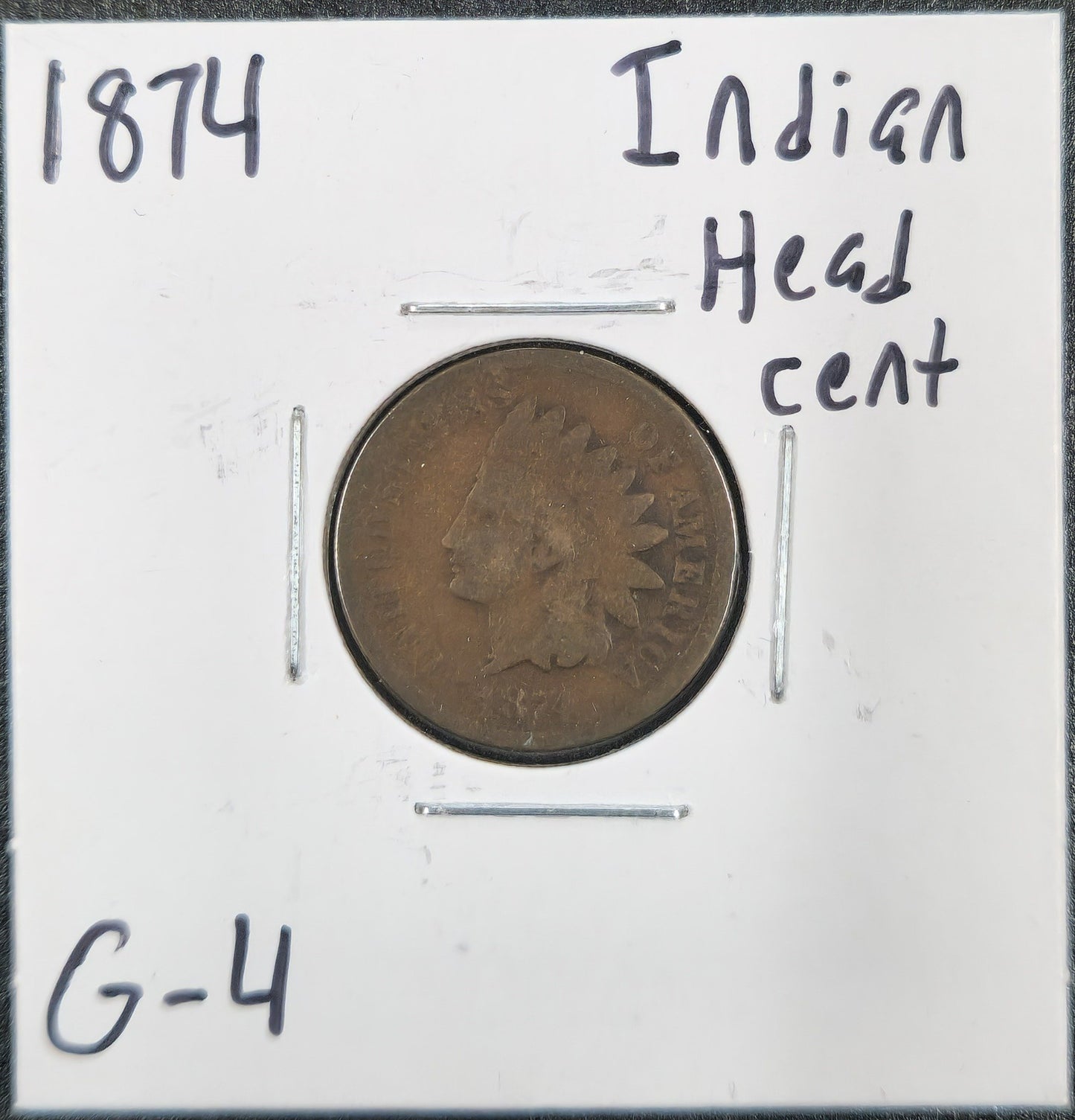 1874 Indian Head Cent G-4 1335.4-A — Obverse