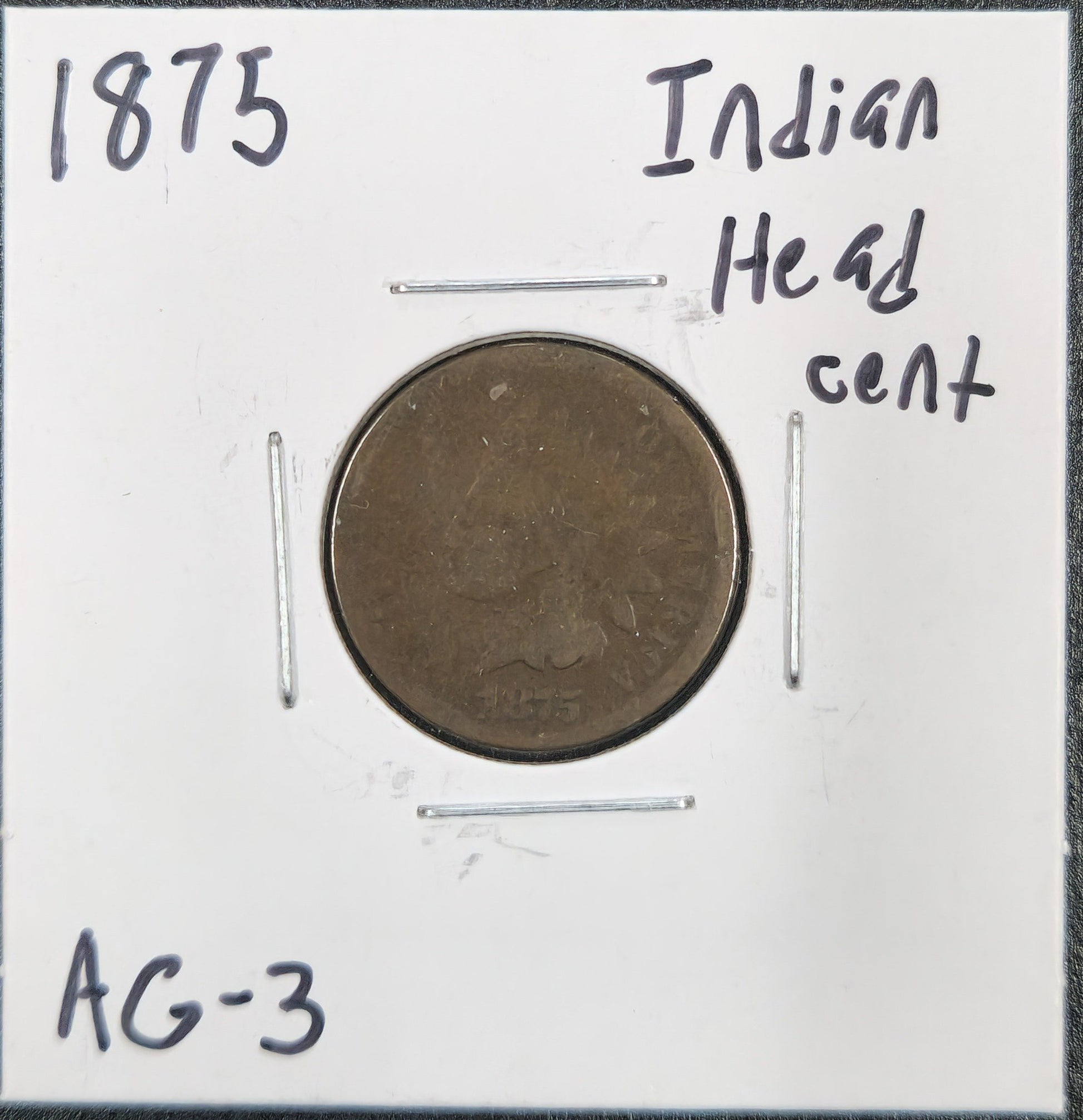 1875 Indian Head Cent AG-3 1338.3-A — Obverse
