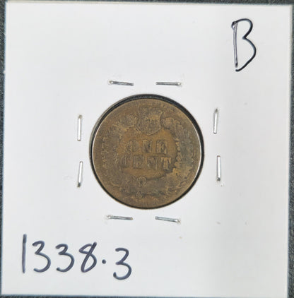 1875 Indian Head Cent AG-3 1338.3-B — Reverse