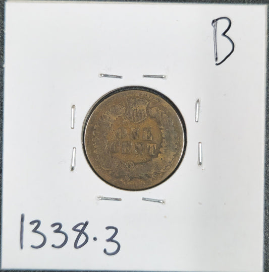 1875 Indian Head Cent AG-3 1338.3-B — Reverse