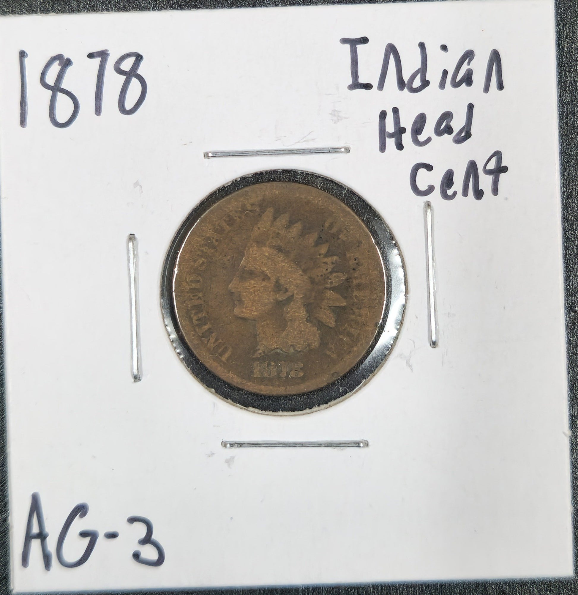 1878 Indian Head Cent AG-3 1347.3-A — Obverse