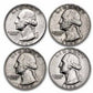 90% Silver Washington Quarters $1 Face Value Average Circulation — Reverse