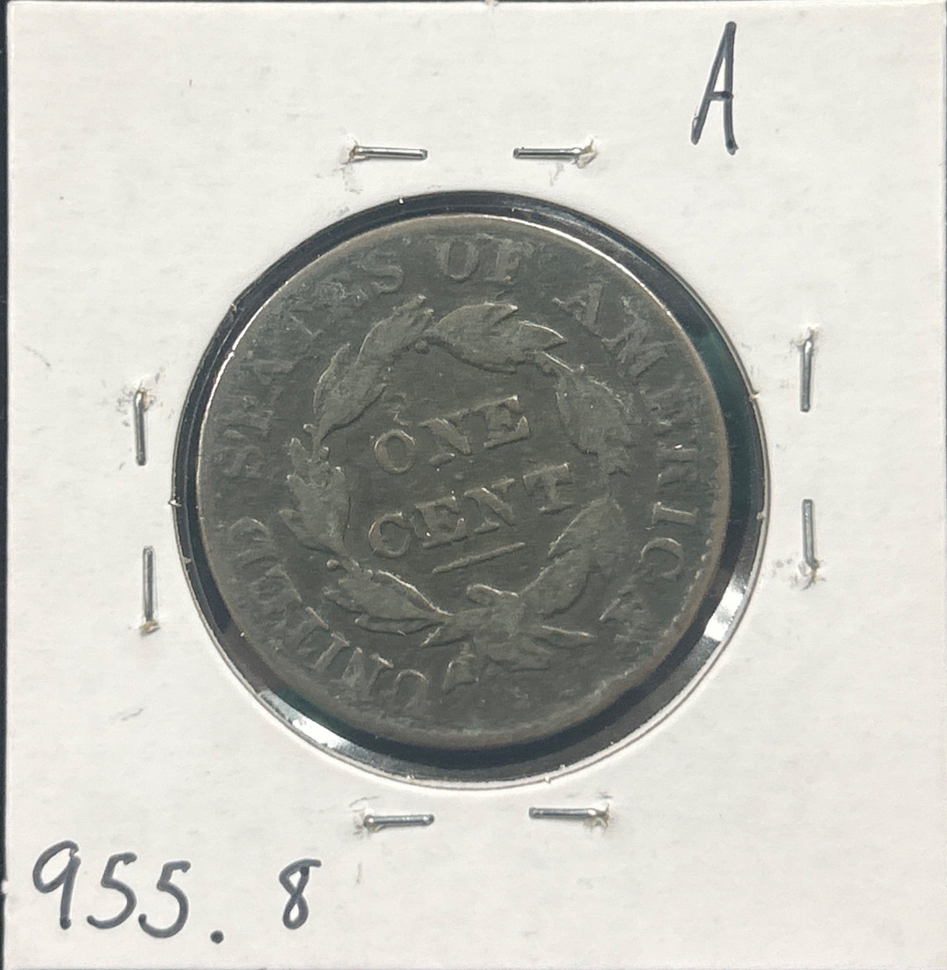 1829 Coronet head cent Lg Ltr Vg-8 955.8 — Reverse