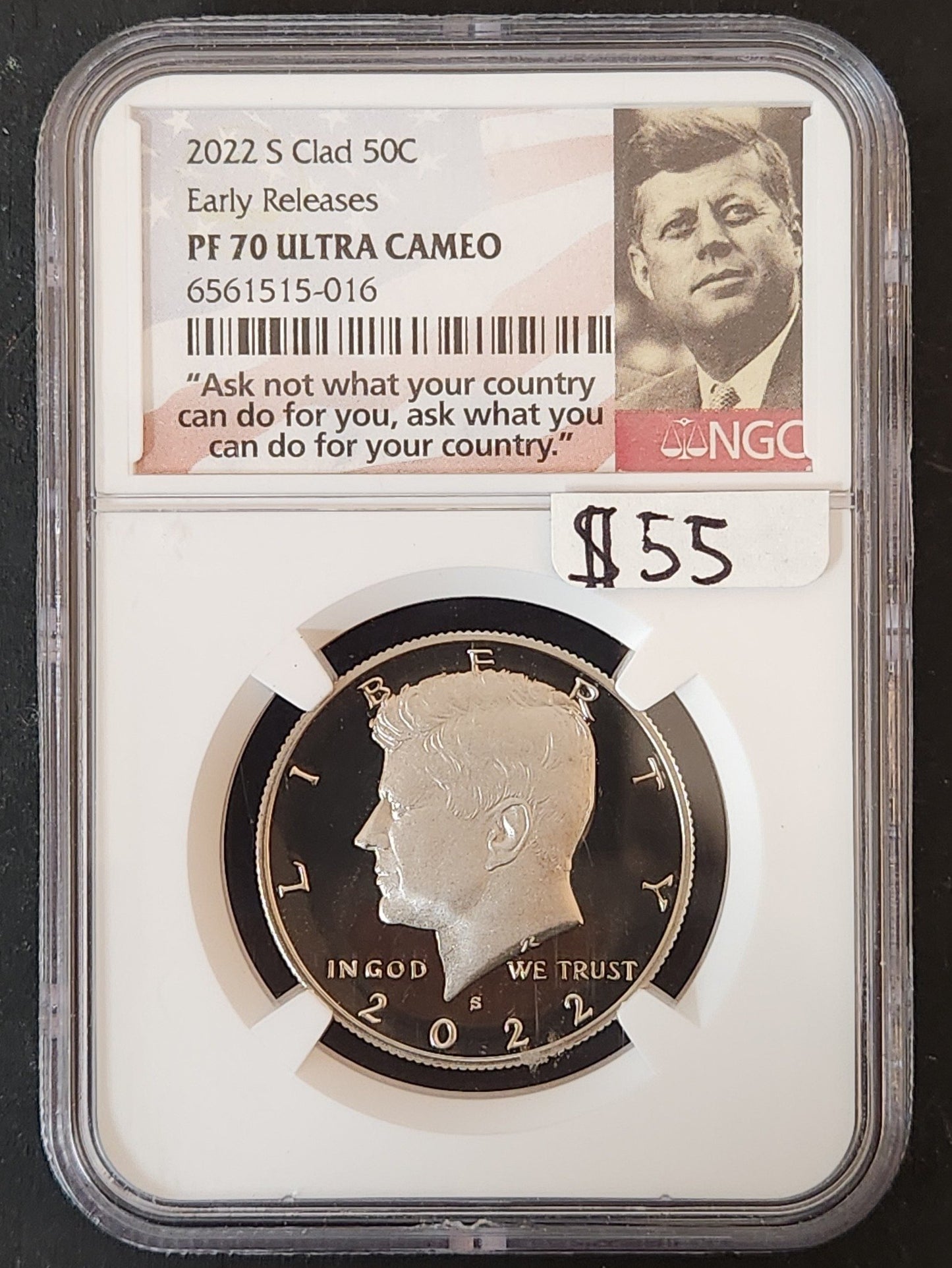 2022-S Kennedy Half  Clad Proof 70 Ultra Cameo Early Releases 82991370006561515016 — Obverse