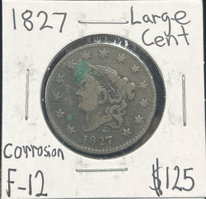 1827 Coronet head cent D12 940.D12 — Obverse