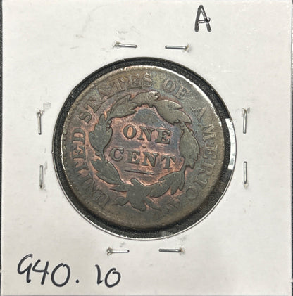 1827 Coronet head cent VG-10 940.10 — Reverse