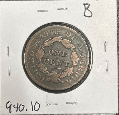1827 Coronet head cent VG-10 940.10 — Reverse