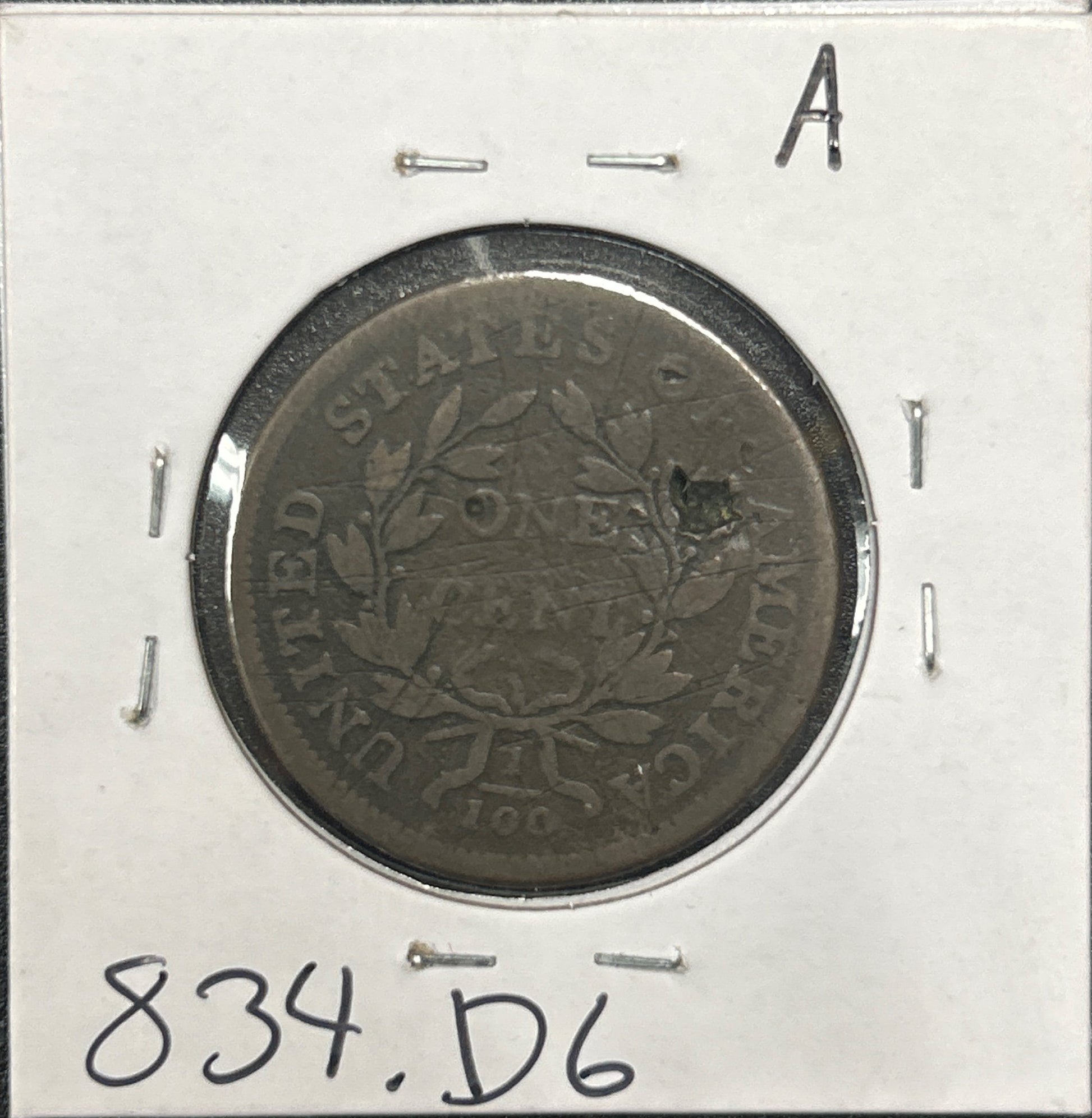 1807 Draped bust cent DG-6 834.D6 — Reverse