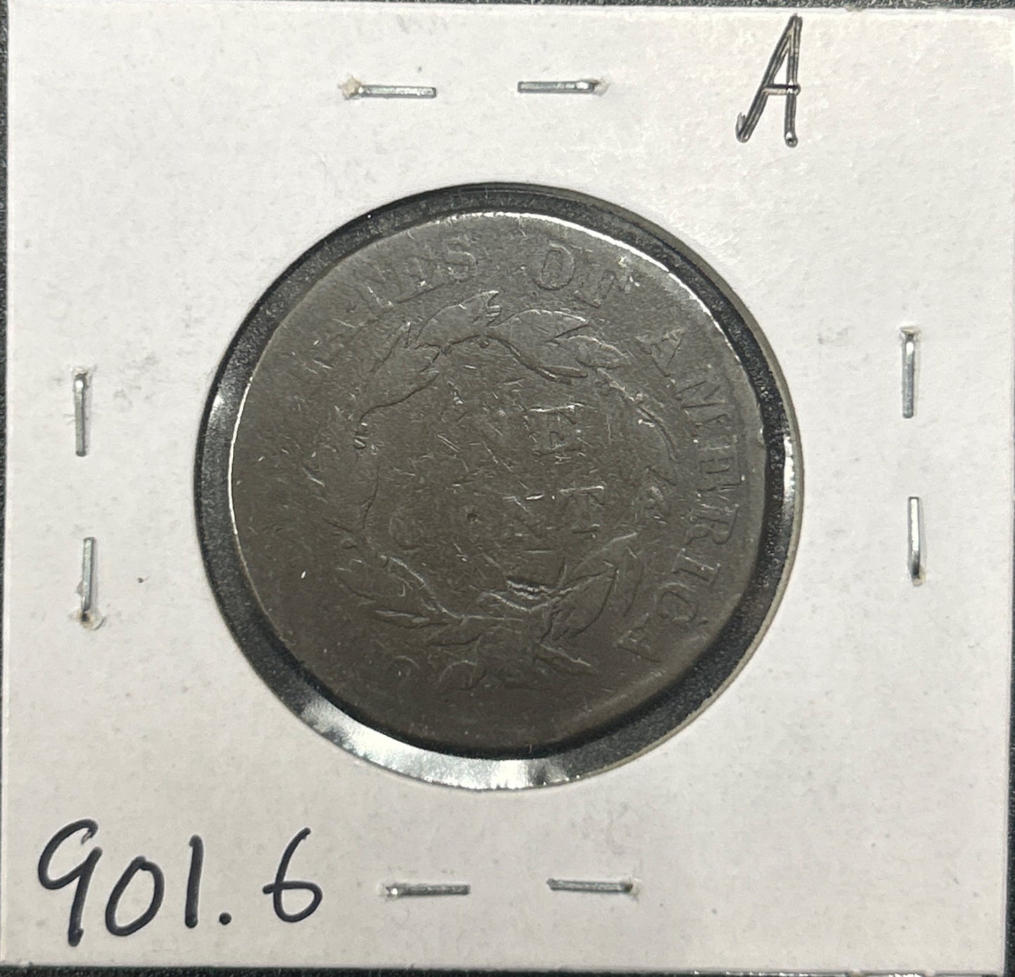 1820 Sm date Coronet head cent G-6 901.6 — Reverse