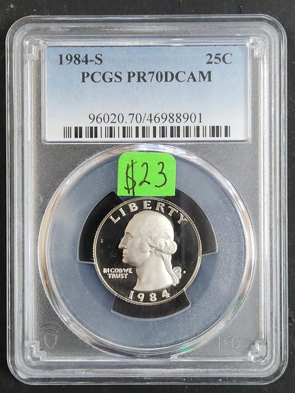 1984 S Quarter PCGS Proof 70 DCAM 96020.70 — Obverse