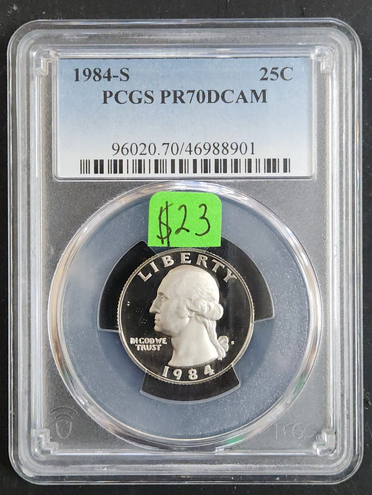 1984 S Quarter PCGS Proof 70 DCAM 96020.70 — Obverse