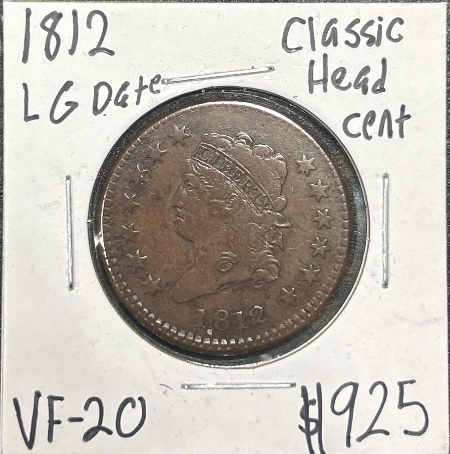 1812 Lg Date Classic head cent VF-20 858.20 — Obverse