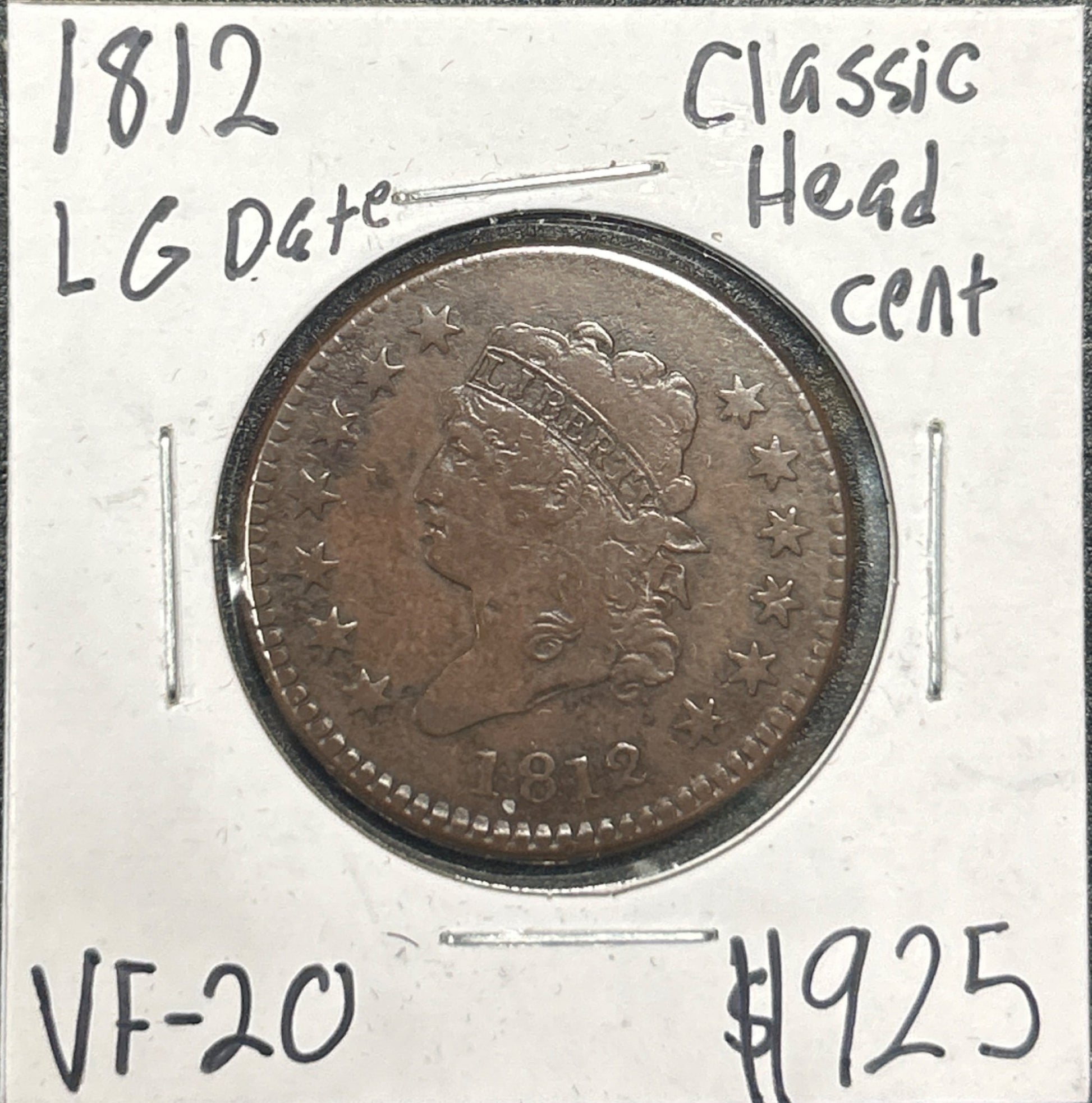 1812 Lg Date Classic head cent VF-20 858.20 — Obverse
