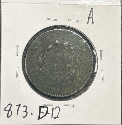 1817 13 stars Coronet head cent D12 873.D12 — Reverse