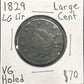 1829 Lg Ltr Coronet head cent DVG-10 955.D8 — Obverse