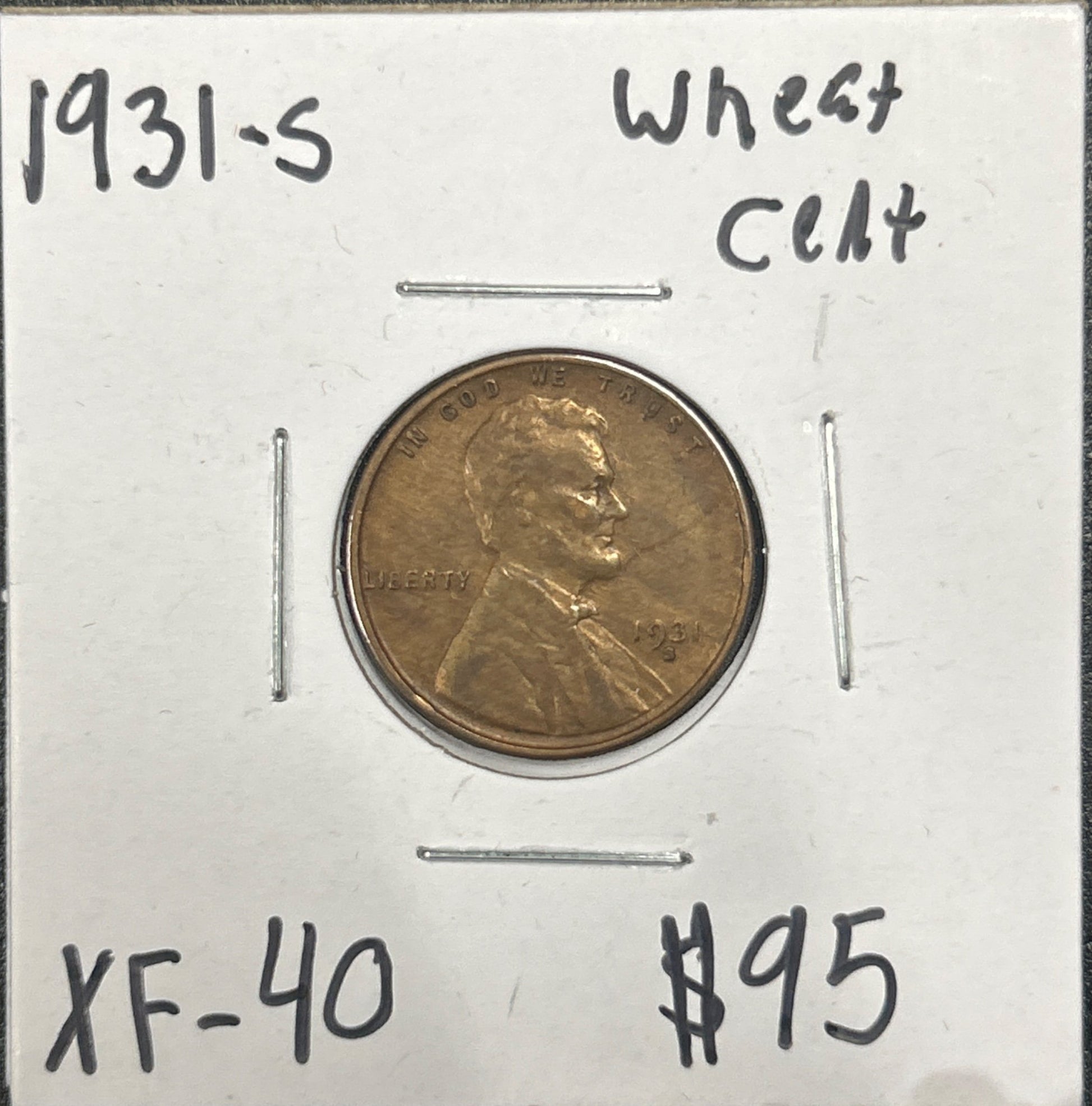 1931-S Wheat cent XF-40 1928.40 — Obverse