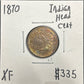 1870 Indian head cent DXF-40 1317.D40 — Obverse