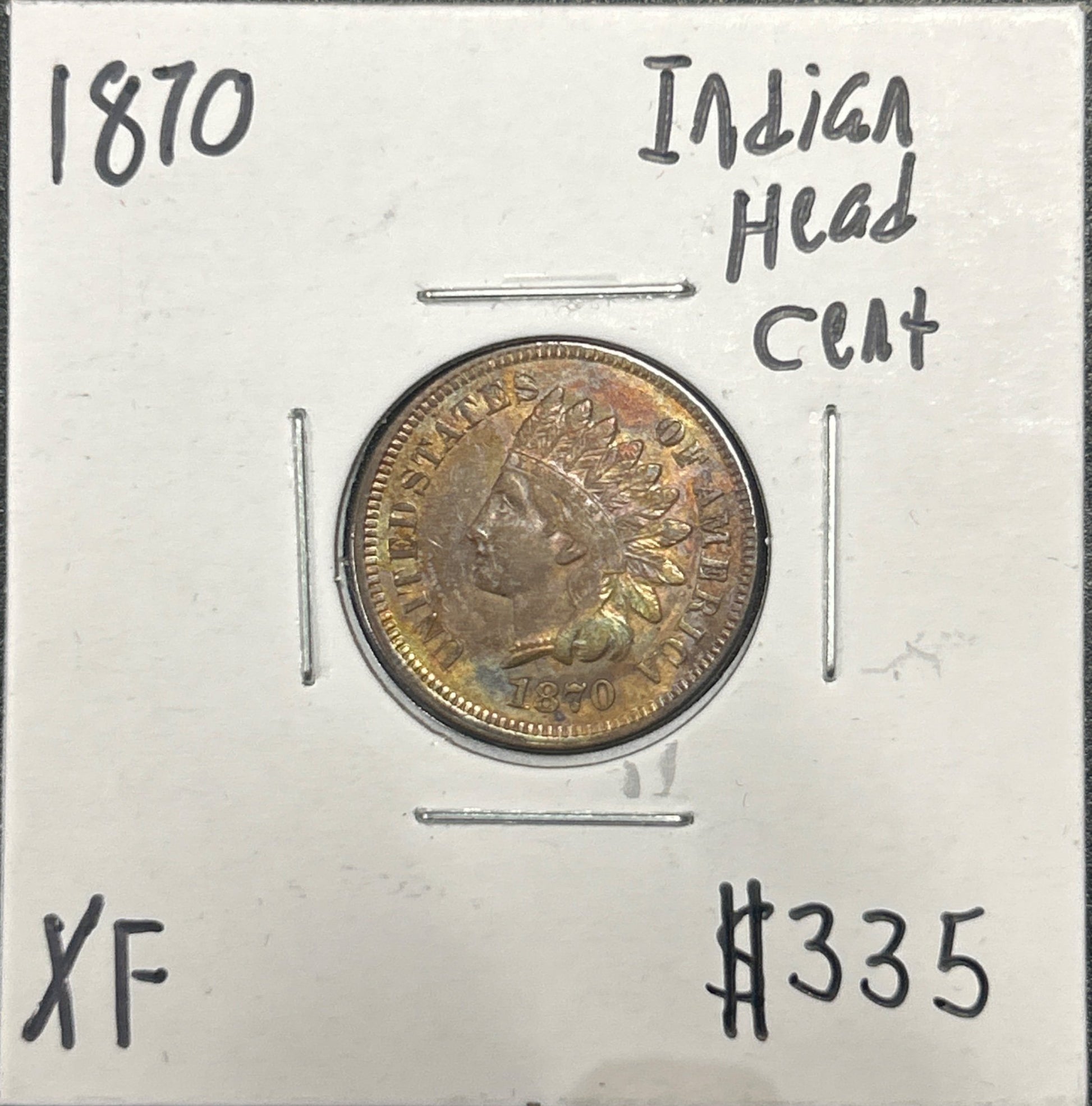 1870 Indian head cent DXF-40 1317.D40 — Obverse