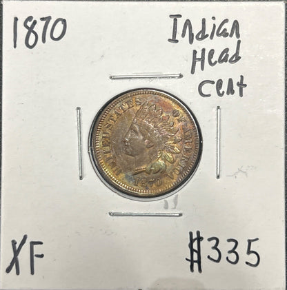 1870 Indian head cent DXF-40 1317.D40 — Obverse
