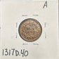 1870 Indian head cent DXF-40 1317.D40 — Reverse