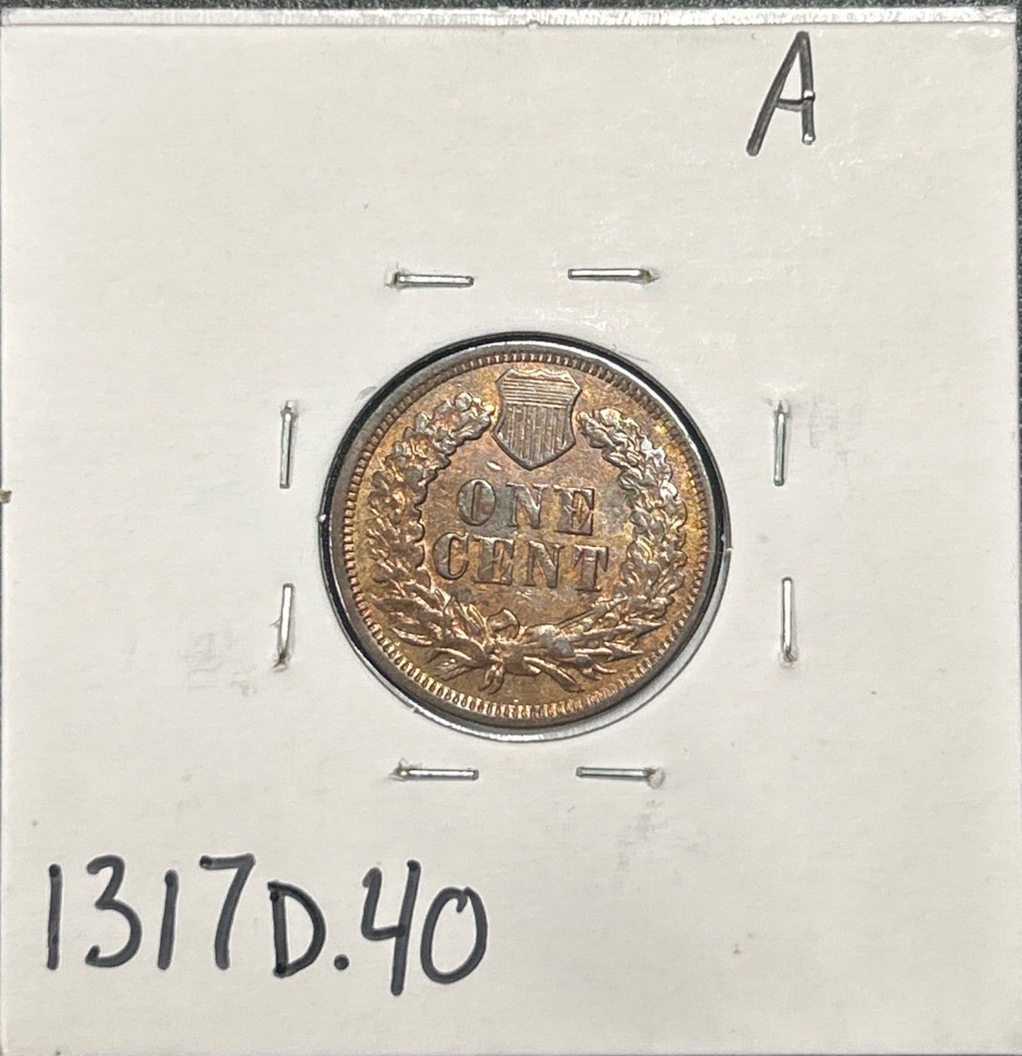 1870 Indian head cent DXF-40 1317.D40 — Reverse