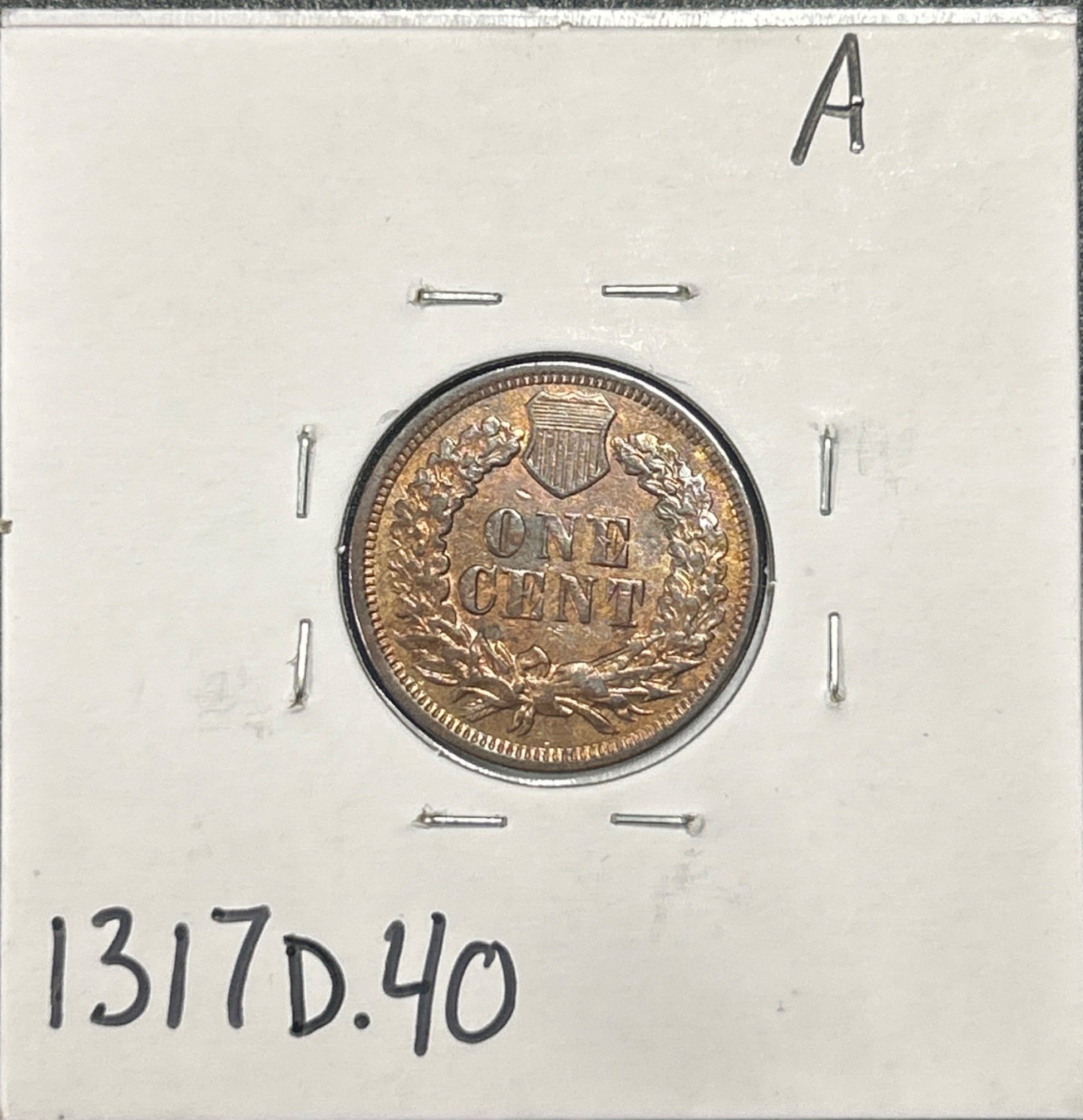 1870 Indian head cent DXF-40 1317.D40 — Reverse
