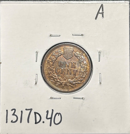 1870 Indian head cent DXF-40 1317.D40 — Reverse
