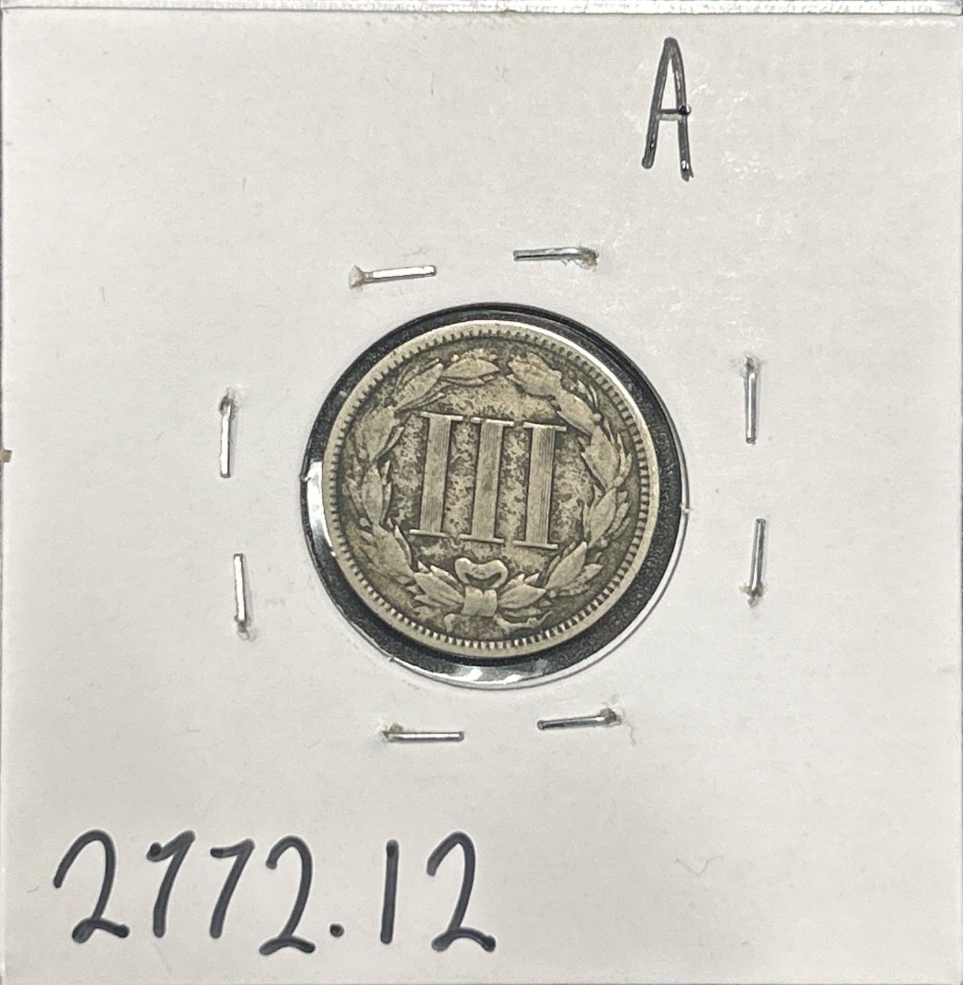 1870 3 Cent nickel F-12 2772.12 — Reverse