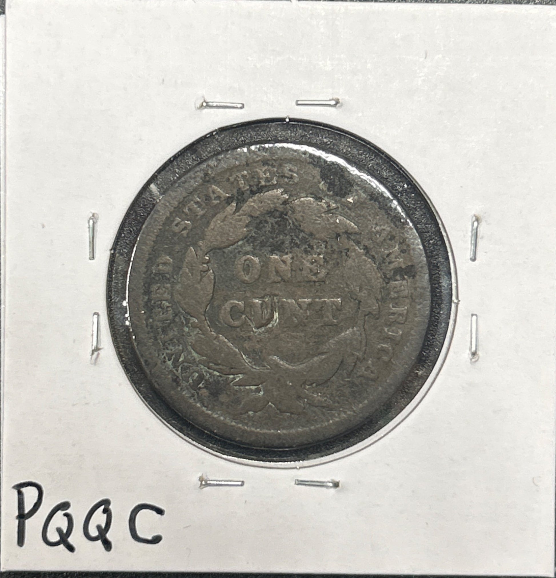 1841 Large Cent Brothel Token — Reverse