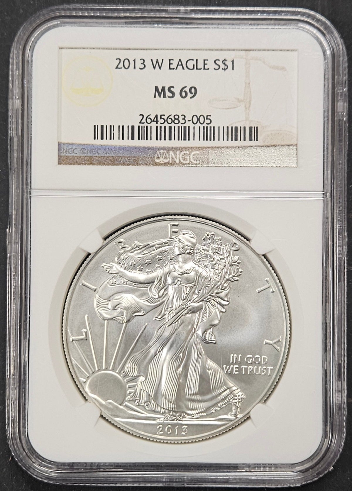 2013-W Silver Eagle West Point Mint NGC MS69 2645683-005 — Obverse