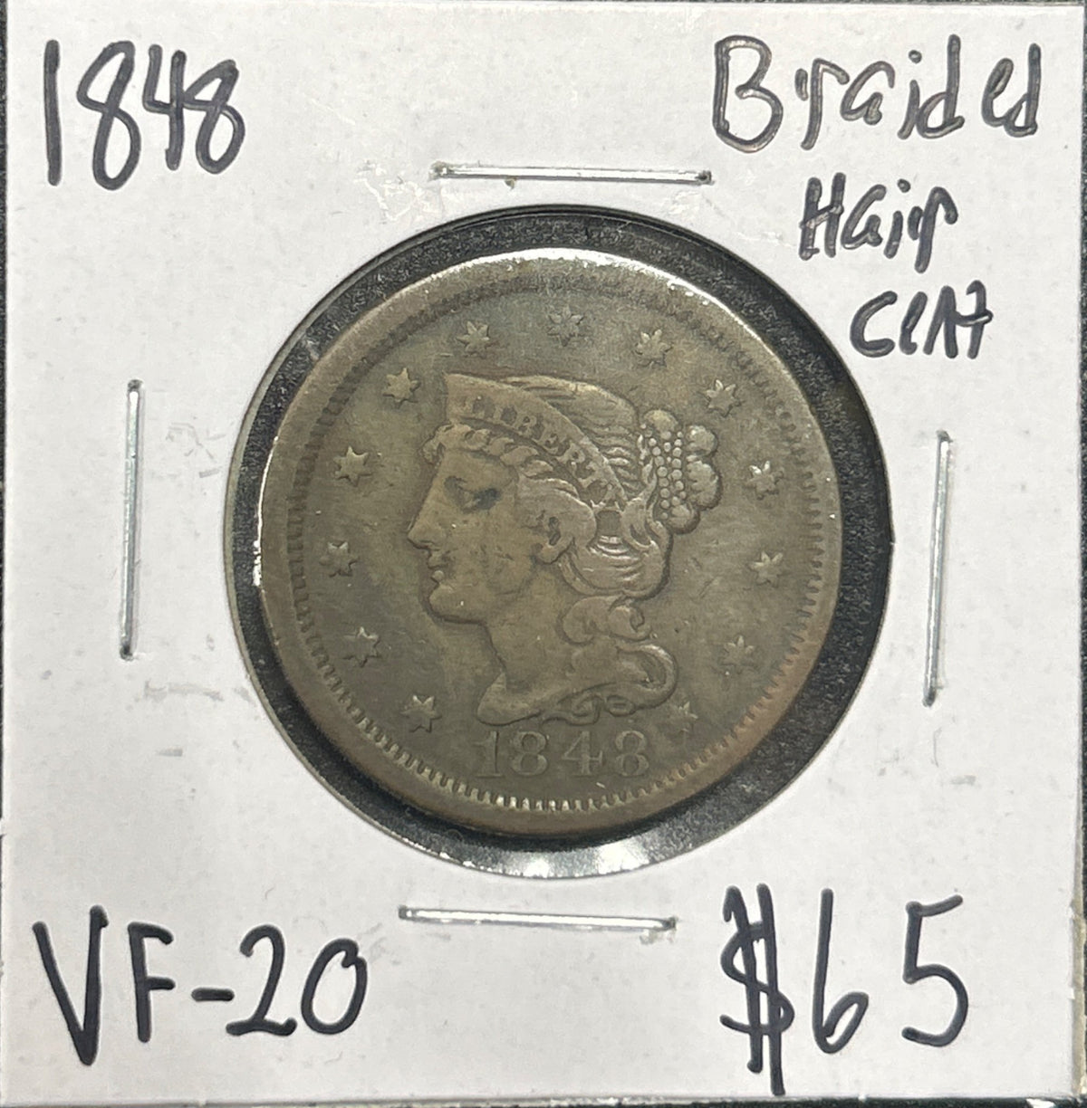 1848 Braided hair cent VF-20 1138.20 — Obverse