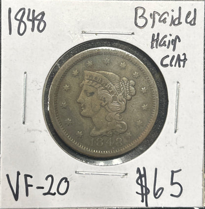 1848 Braided hair cent VF-20 1138.20 — Obverse