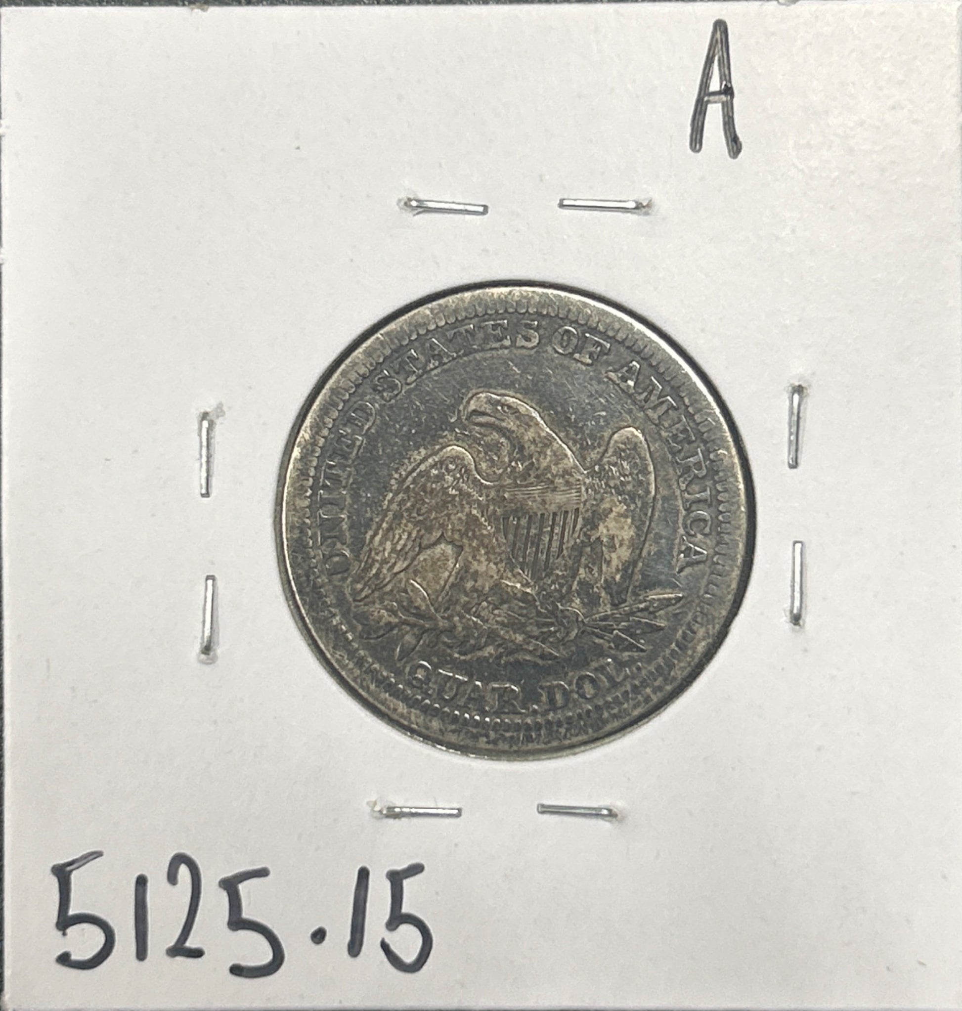 1854 Arrows Seated quarter DF-15 5125.15 — Reverse