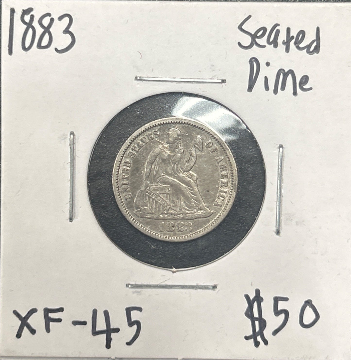 1883 Seated dime XF-45 4079.45 — Obverse