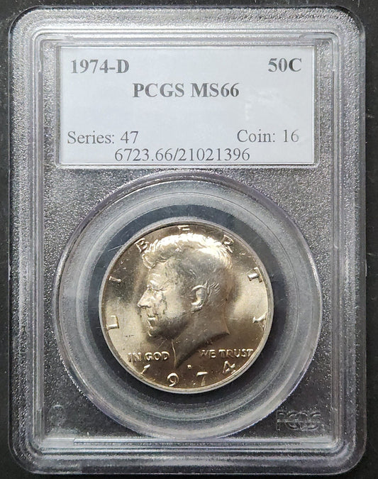 1974 D Kennedy Half MS66 6723.66 — Obverse