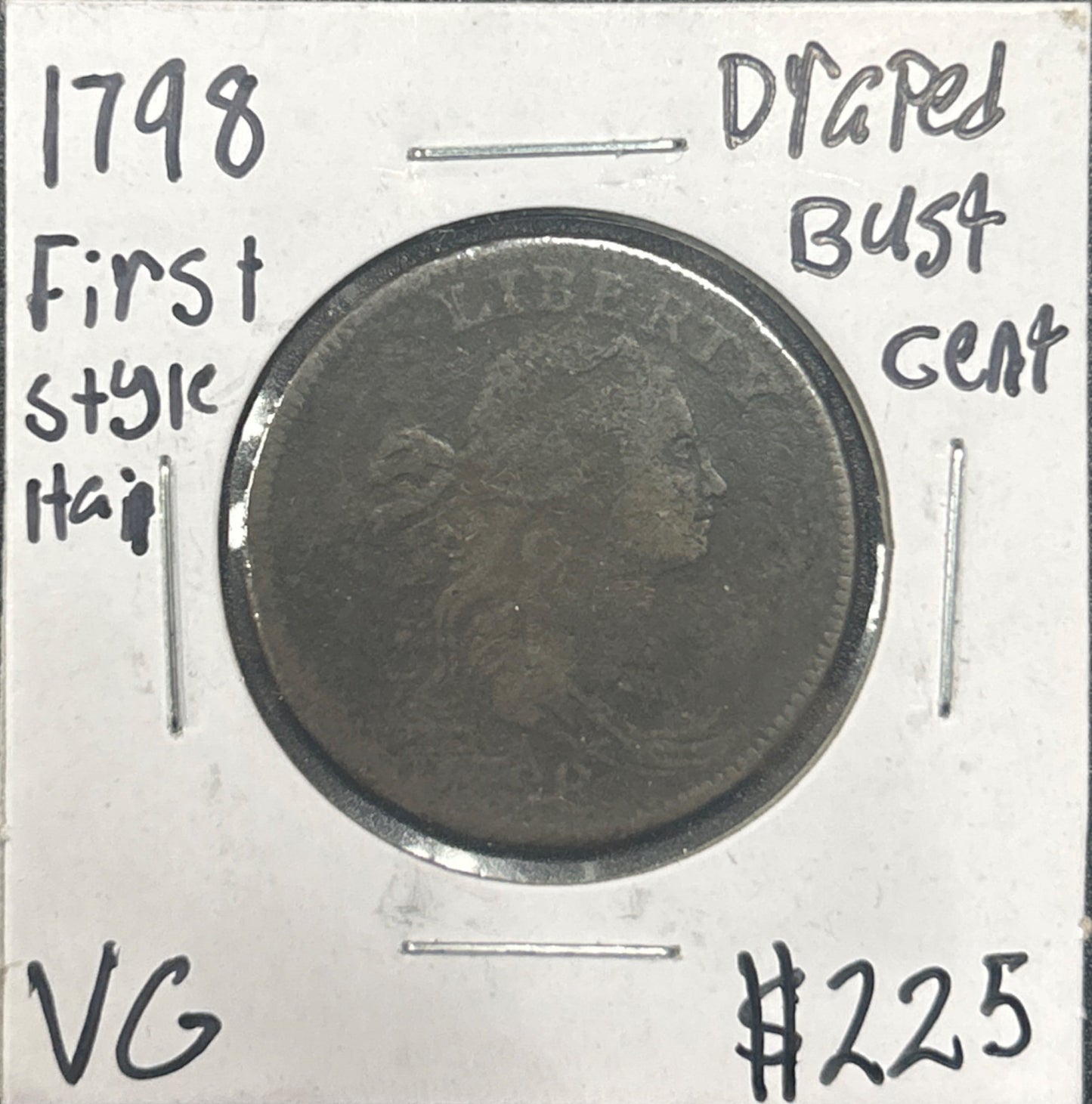 1798 First Hair Draped bust cent DVG-8 774.D8 — Obverse
