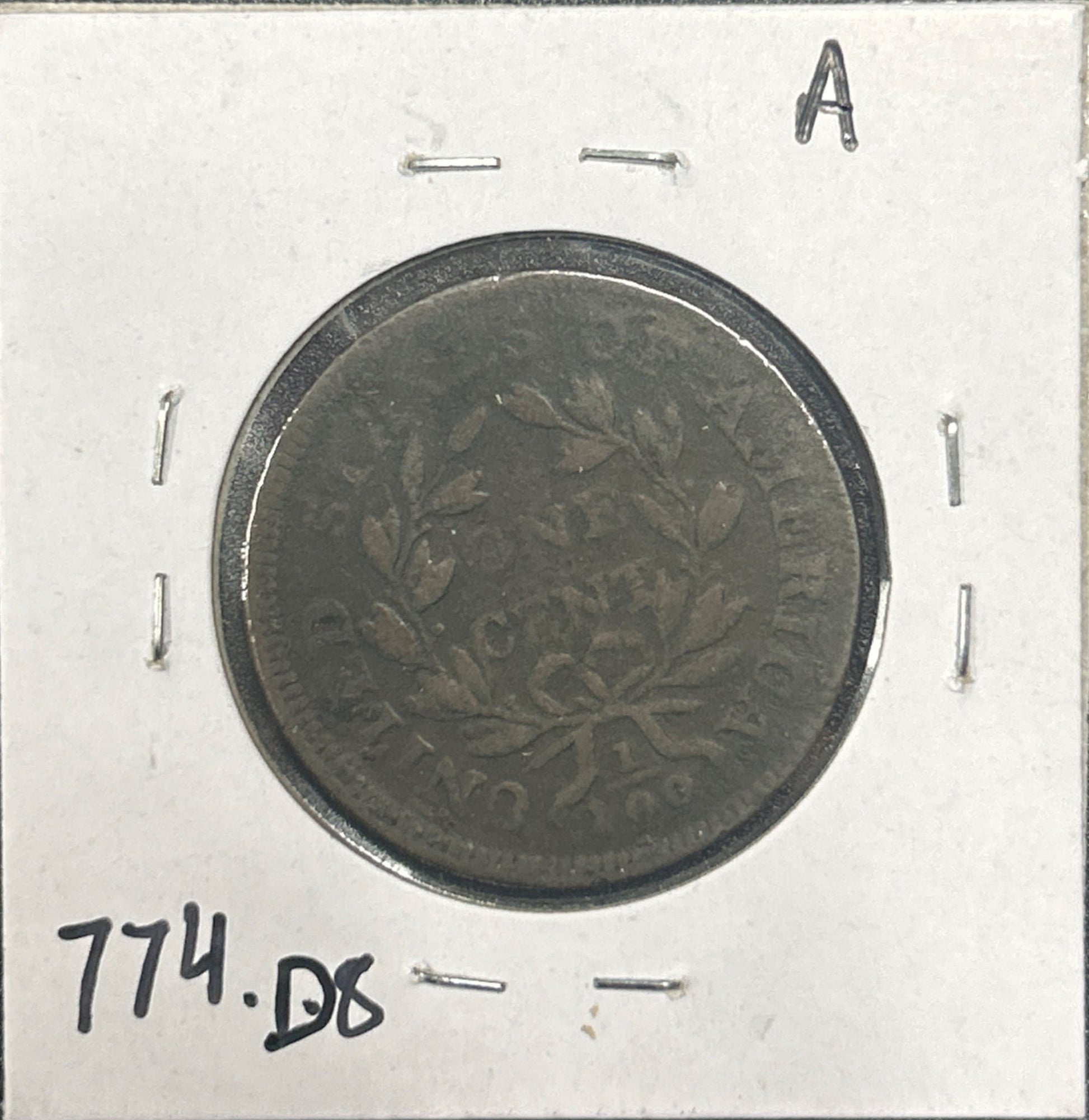 1798 First Hair Draped bust cent DVG-8 774.D8 — Reverse