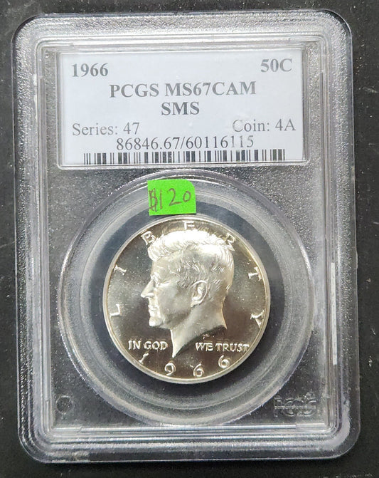 1966 Kennedy Half MS67 CAM PCGS SMS 86846.67 — Obverse
