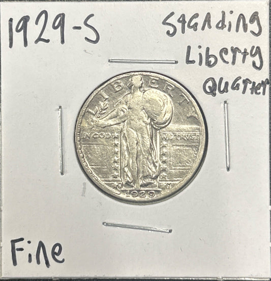 1929-S Standing liberty quarter DF-15 5605.D15 — Obverse