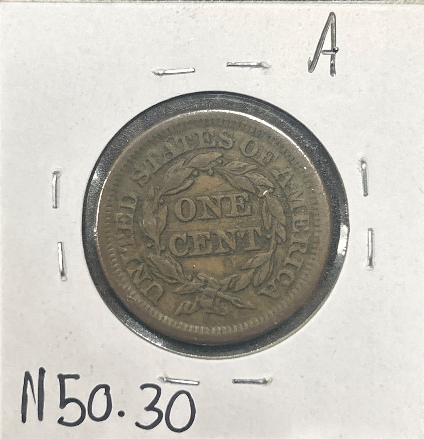 1850 Braided hair cent VF-30 1150.30 — Reverse