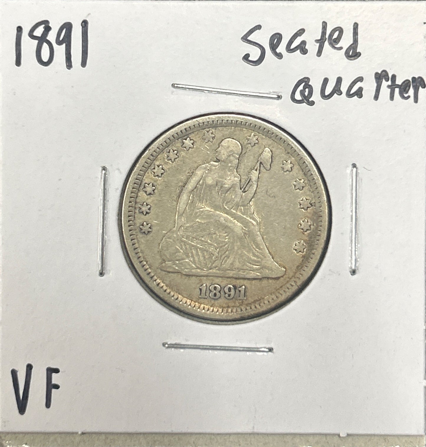 1891 Seated quarter DVF-20 5164.D20 — Obverse